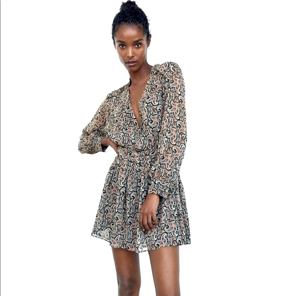 ZARA printed mini dress - Picture 1 of 11